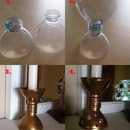 Kerzenständer aus PET Flaschen basteln