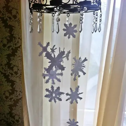 Schneeflocken Mobile basteln