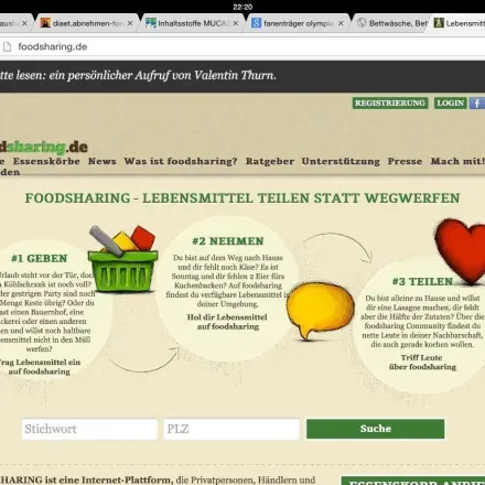 Foodsharing - Lebensmittel nicht mehr wegwerfen