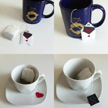 Teebeutel mit süßer Botschaft - Anhänger selbst gemacht