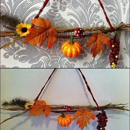 Herbstliche Tür- oder Wanddeko selber herstellen