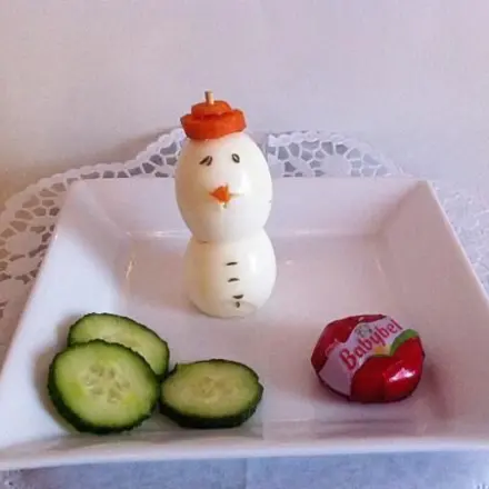 Schneemann aus Eiern