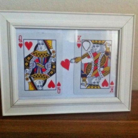 Valentinstag: romantisches Bild aus Skatkarten