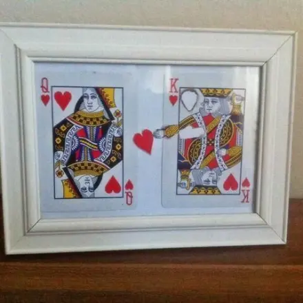 Valentinstag: romantisches Bild aus Skatkarten