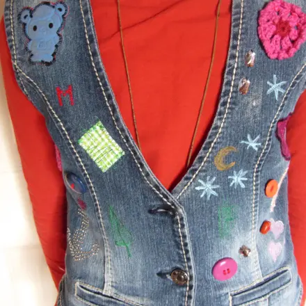 Jeansweste aus Resten