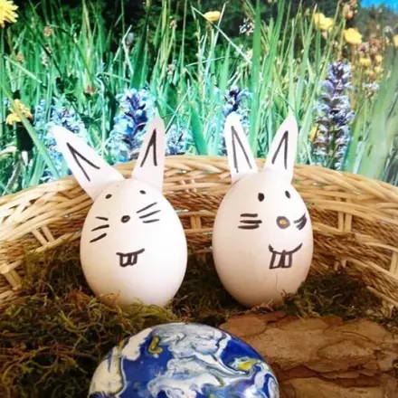 Lustige Hasen-Ostereier für das Nest oder als Deko