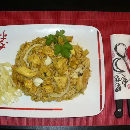 Weißkohl-Hähnchenbrust mit Kimchi nach europäischer Art