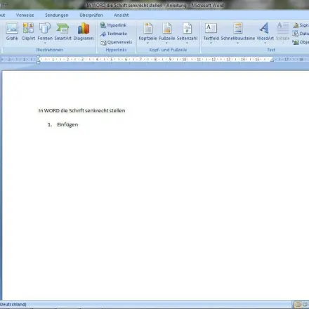 In WORD die Schrift senkrecht stellen