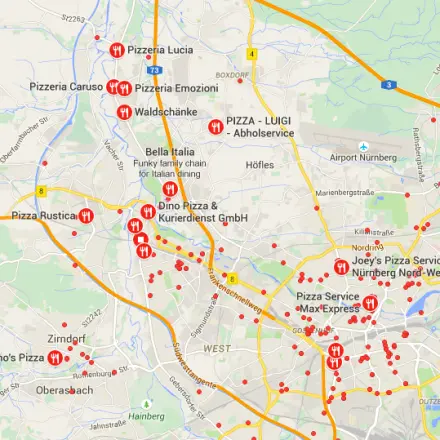 Alle Restaurants usw. in deiner Nähe auf einen Blick