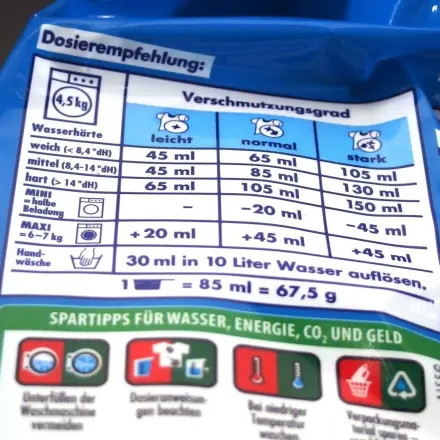 Richtige Dosierung für Waschmittel