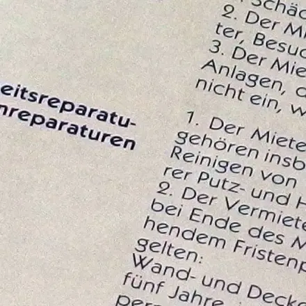 Schönheitsreparaturen in Wohnungen