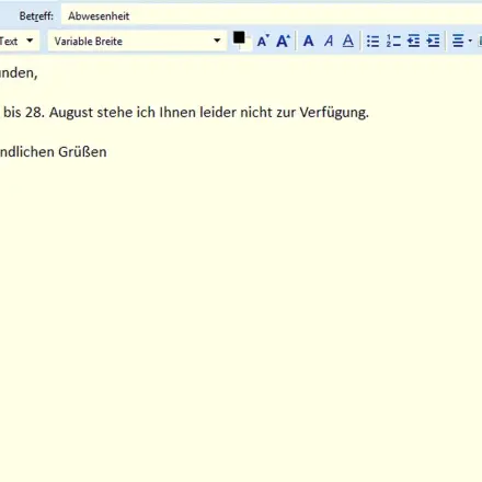 E-Mail-Abwesenheitsassistenten mit Bedacht einrichten