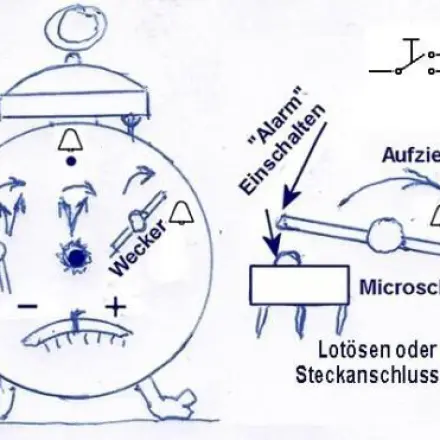 Schaltuhr aus mechanischem Wecker