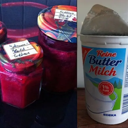 Buttermilch gegen Obstflecken an Händen
