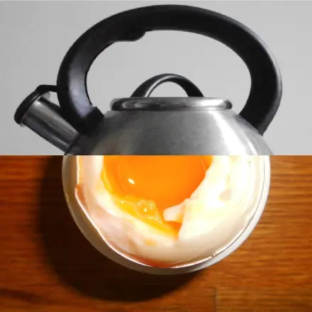 Eier im Flötenkessel kochen