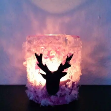 Teelichtglas weihnachtlich verzieren