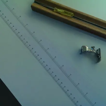 Papiermaßband am Nähtisch anbringen