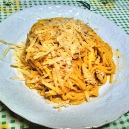 Spaghetti Puten-Carbonara ohne Sahne, laktosefrei