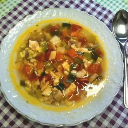 Nudelsuppe mit Hühnerfleisch - Wintersuppe