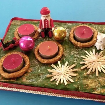 Adventskranz rechteckig: für große und kleine Kinder