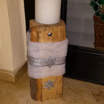 Preiswerte Adventsdeko aus Kaminholz