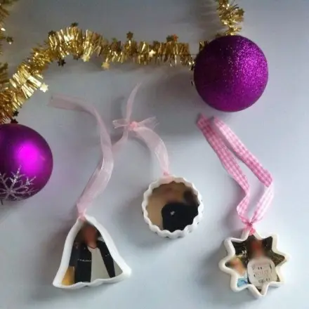 Weihnachtliche Anhänger mit Foto