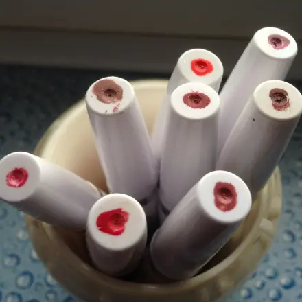 Übersicht bei der Auswahl der Lippenstiftfarbe