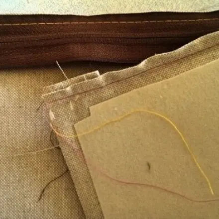 Heften mit andersfarbigem Garn