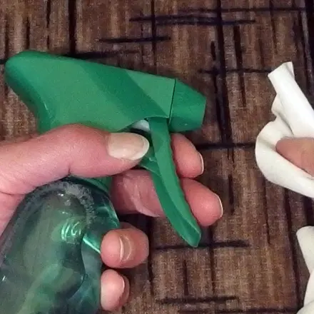 Couch reinigen mit Fensterreiniger