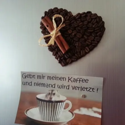 Herz-Kühlschrankmagnet mit Kaffeebohnen herstellen
