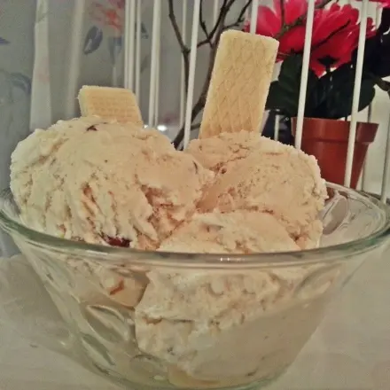 Apfel-Zimt-Eis mit Nüssen für die Eismaschine