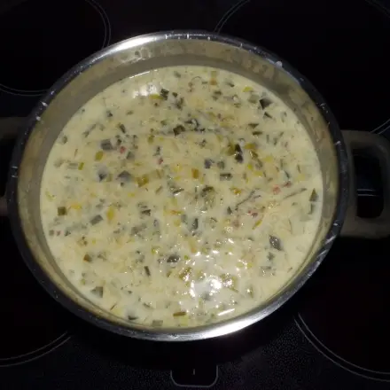 3 Liter Lauch-Kartoffelsuppe mit Frischkäse