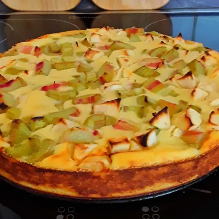 Rhabarber Käsekuchen ohne Boden