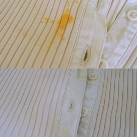 Flecken von Paprikasoße aus T-Shirt entfernen