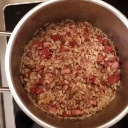 Risotto mit Blutwurst