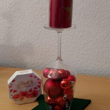 Weinglas adventlich dekorieren