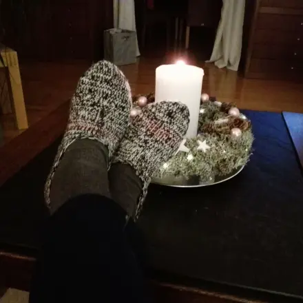 Gestrickte Haus- oder Bettsocken