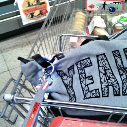 Taschen und Beutel im Einkaufswagen vor Diebstahl schützen