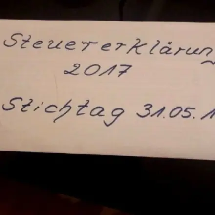 Stichtag - Steuererklärung 31.05.2018