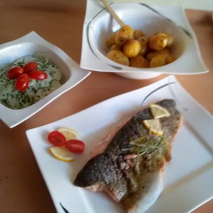 Eismeerforelle in Zitronenbutter