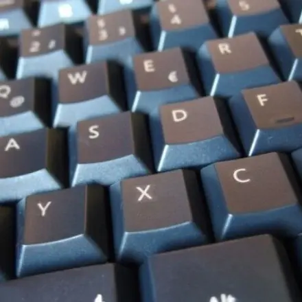 Tastatur mit Haarfärbepinsel auskehren