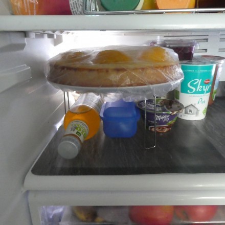 Flache Gegenstände im Kühlschrank platzsparend lagern