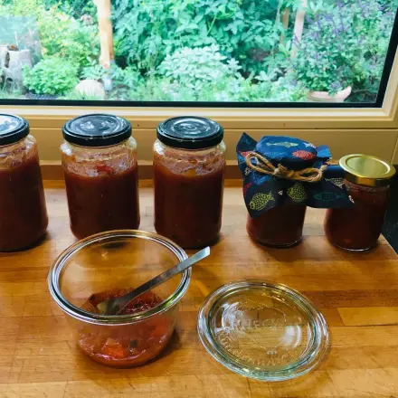 Tomaten-Paprika-Chutney - sehr scharf!