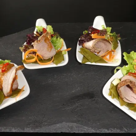 Vorspeise: Thai-Filet mit Erdnussdip
