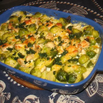 Rosenkohl-Hähnchen-Auflauf