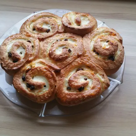 Puddingschnecken in Kuchenform