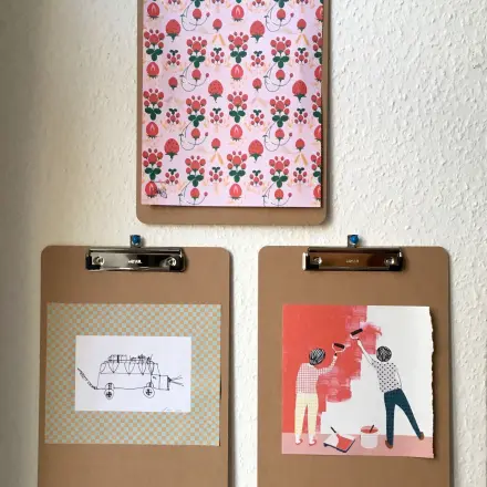 Klemmbretter als Bilderrahmen