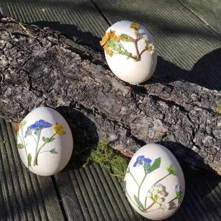 Ostereier mit Wiesenblumen