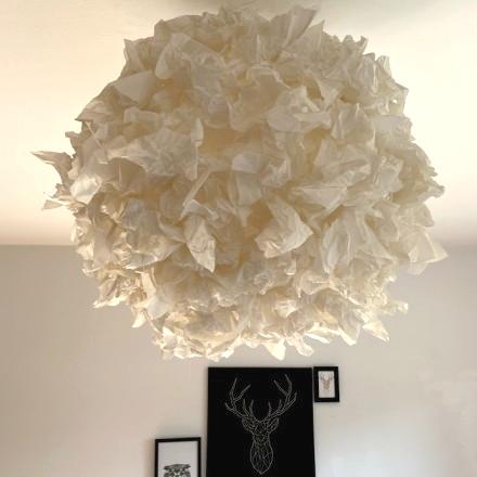 Ikea-Regolit-Lampenschirm mit Butterbrotpapier pimpen