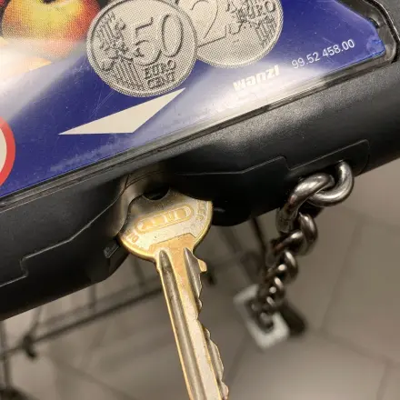 Einkaufswagen ohne Münze oder Chip öffnen